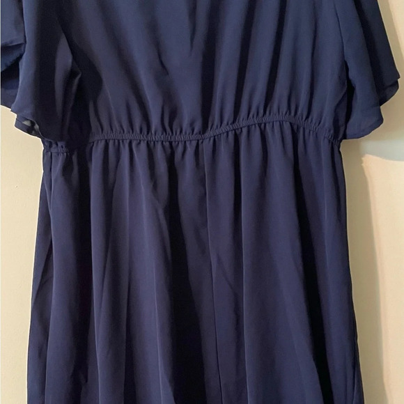 SHEIN Curve Blue Midi Dress Floral Embroidered Design Butterfly Sleeves Size 3X - Picture 6 of 8